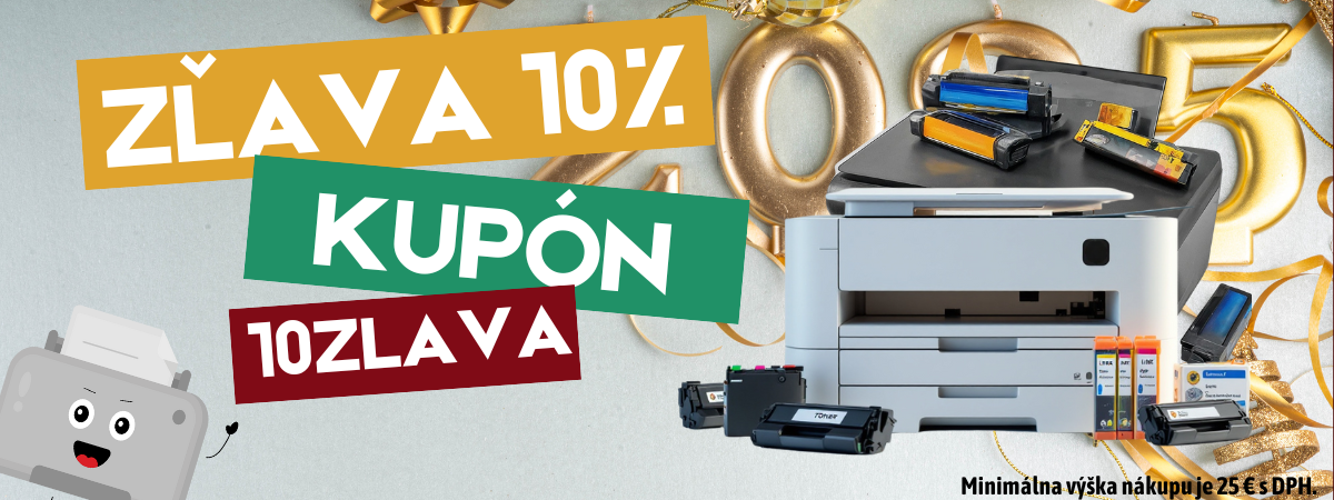 Zľava 10% na laserové tonery, atramentové tonery, náplne do tlačiarne Canon, HP