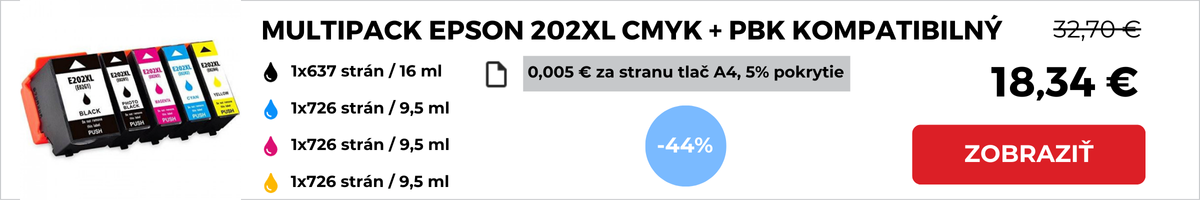 MULTIPACK EPSON 202XL CMYK + PBK (C13T02G74010) KOMPATIBILNÝ